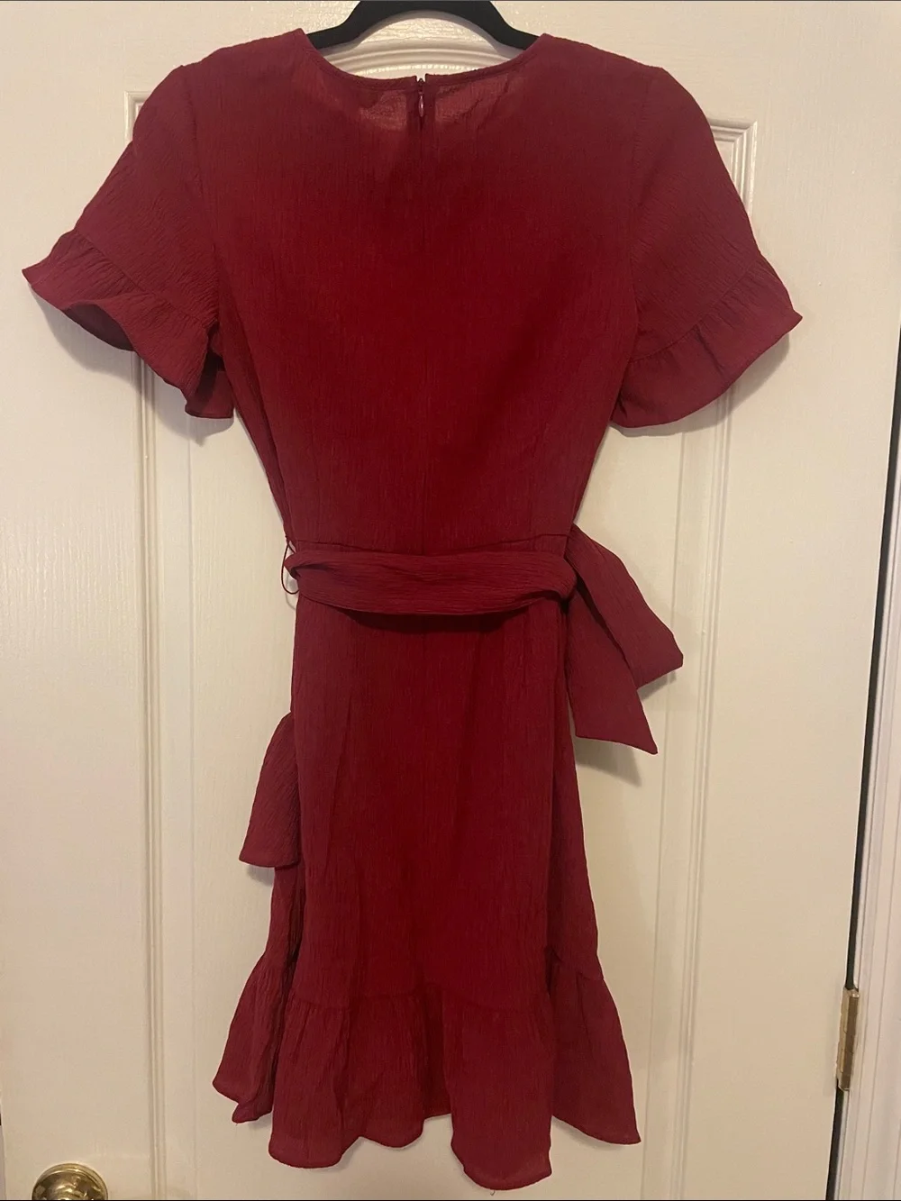 Banana Republic Ruffle Tie-Waist Mini Dress - Burgundy - Picture 3 of 3